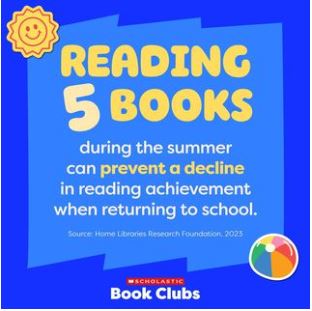 Reading 5 books during the summer can prevent a decline in achievement. 